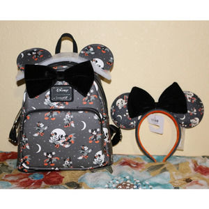 Loungefly Mickey and Minnie Halloween Backpack and Ears